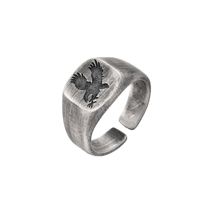 Men's Vintage Eagle Thai Silver Ring - 0 - Bijou Her - Color - Size - 