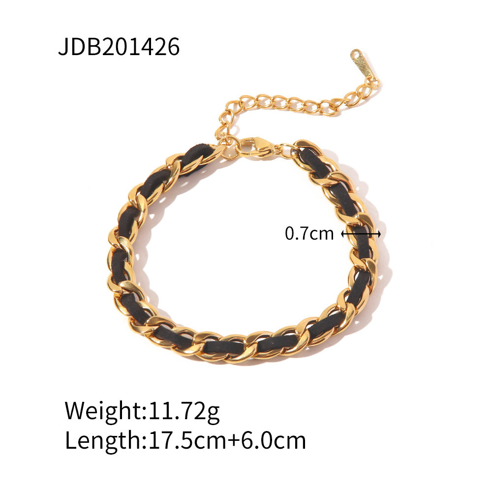 Women's Fashion Stainless Steel Cuban Chain Bracelet - 0 - Bijou Her -  -  - 