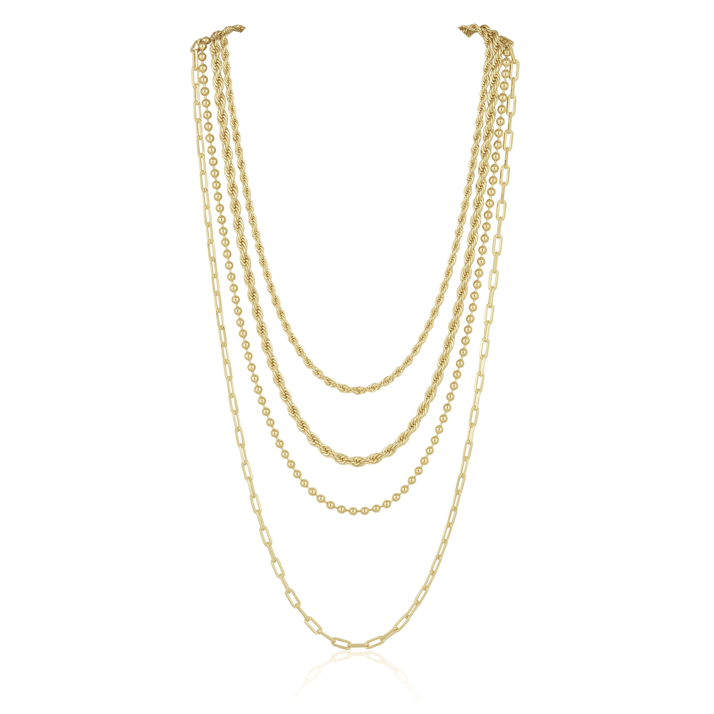 Lightweight 18k Brazilian Gold Filled Callie Beaded Chains - 16-26 Inches, Hypoallergenic & Durable - Jewelry & Watches - Bijou Her -  -  - 