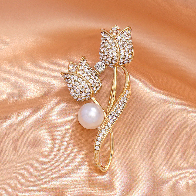 New Fashion Pearl Accessories Button Brooch - 0 - Bijou Her - Color -  - 