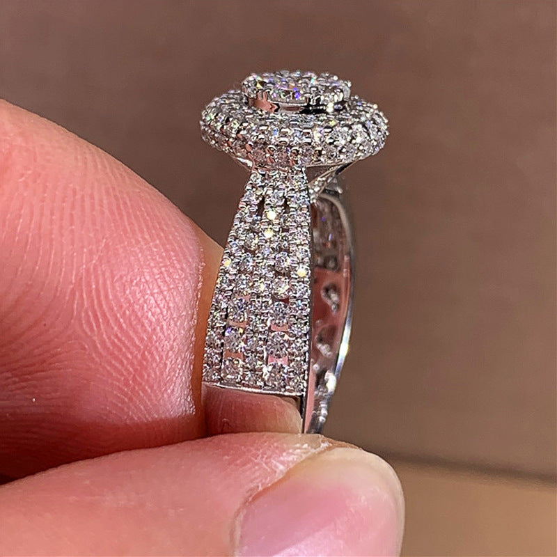 Simulation Diamond Copper Ring Female Micro Inlaid With Diamond Hand Ornaments - 0 - Bijou Her -  -  - 