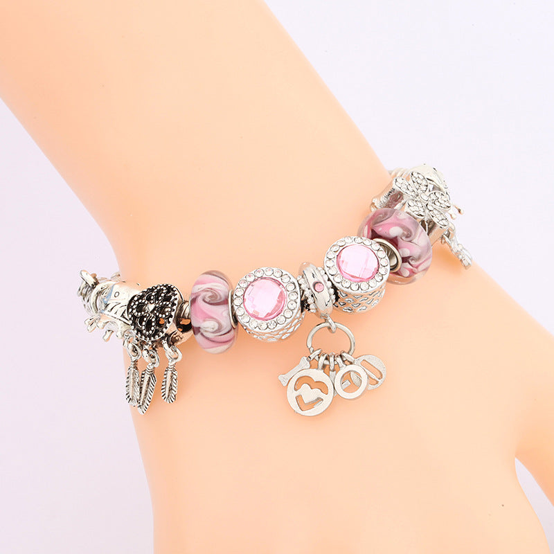 Women's Fashionable Romantic Glass Bead Bracelet - 0 - Bijou Her -  -  - 