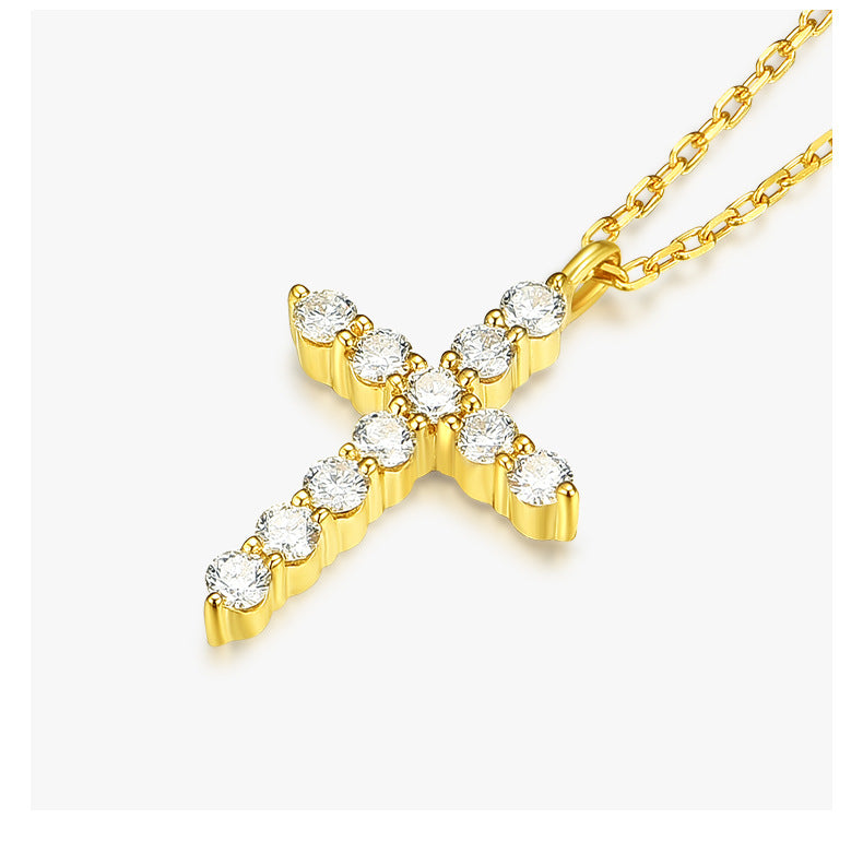 Women's Diamond Cross Necklace - 0 - Bijou Her -  -  - 