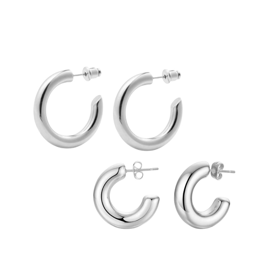SJD Classic Hoop Earring Set - Bundle and Save with Anya and Chloe Hoops - Jewelry & Watches - Bijou Her -  -  - 