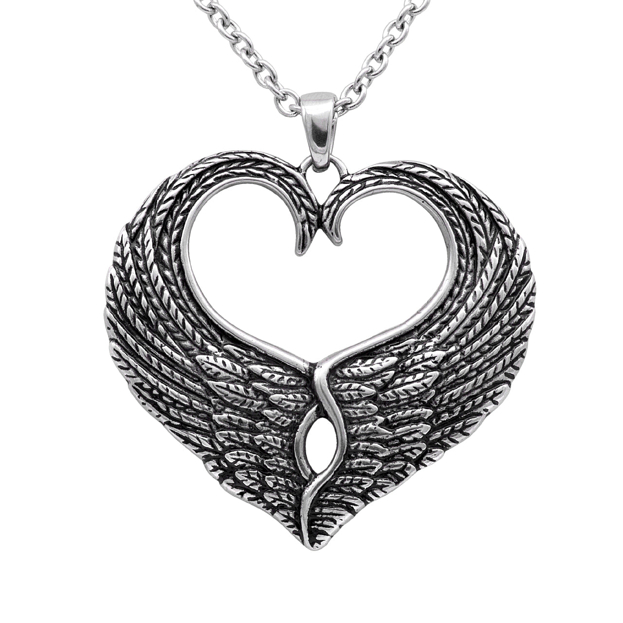 Stainless Steel Angel Wings Necklace - Symbol of Love Pendant - Jewelry & Watches - Bijou Her -  -  - 