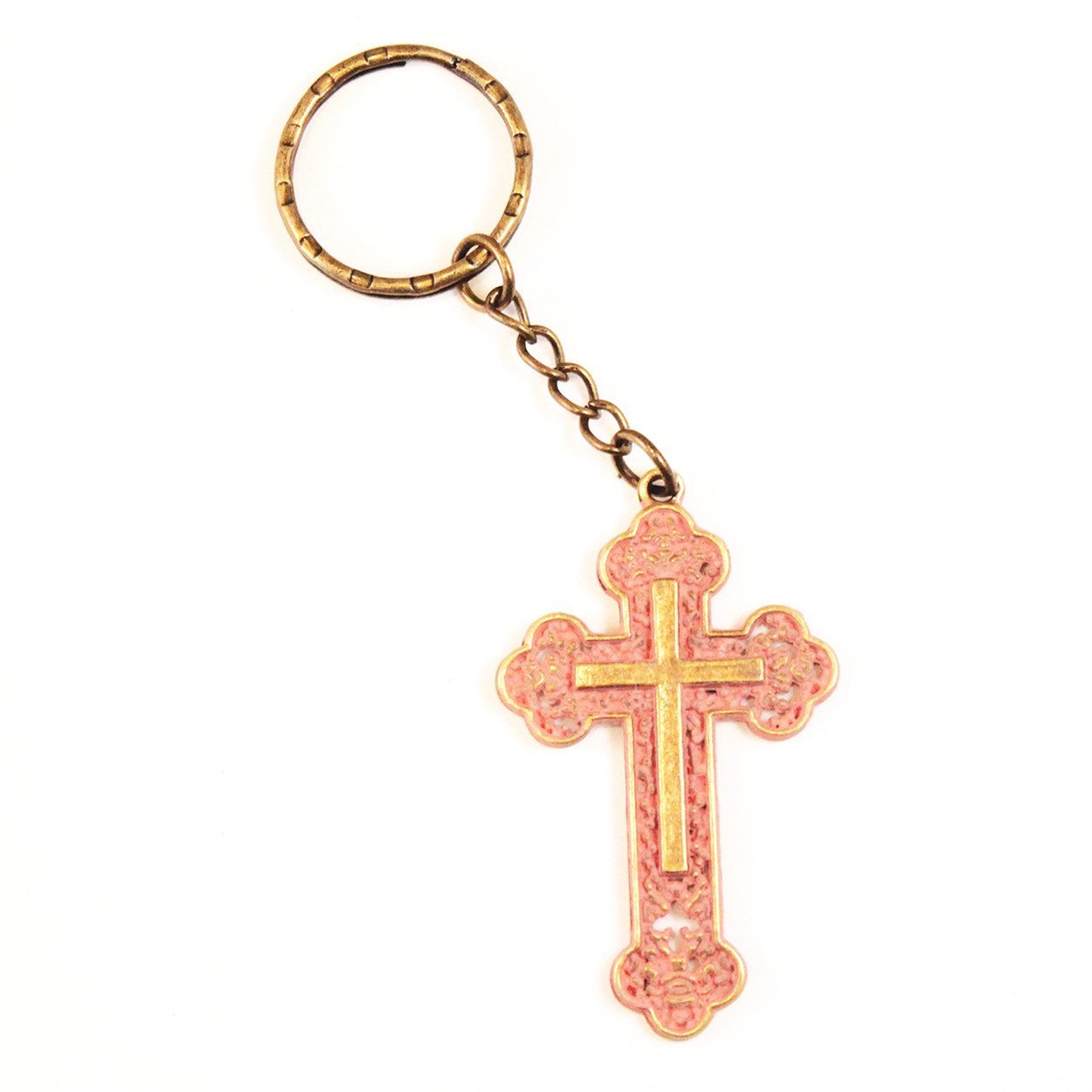 Hand-Painted Cross Keychain: Carry Your Faith Everywhere! - Jewelry & Watches - Bijou Her -  -  - 