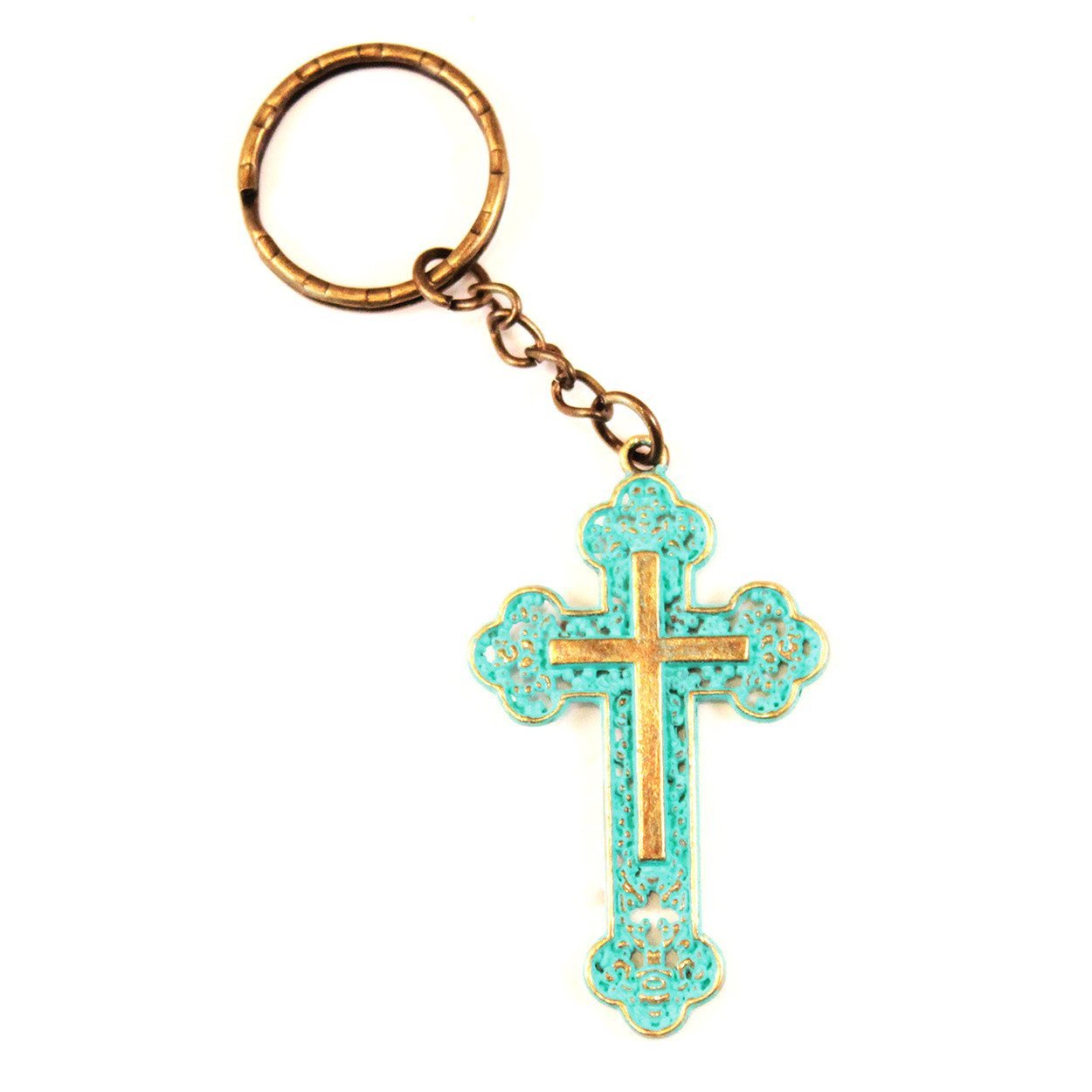 Hand-Painted Cross Keychain: Carry Your Faith Everywhere! - Jewelry & Watches - Bijou Her -  -  - 