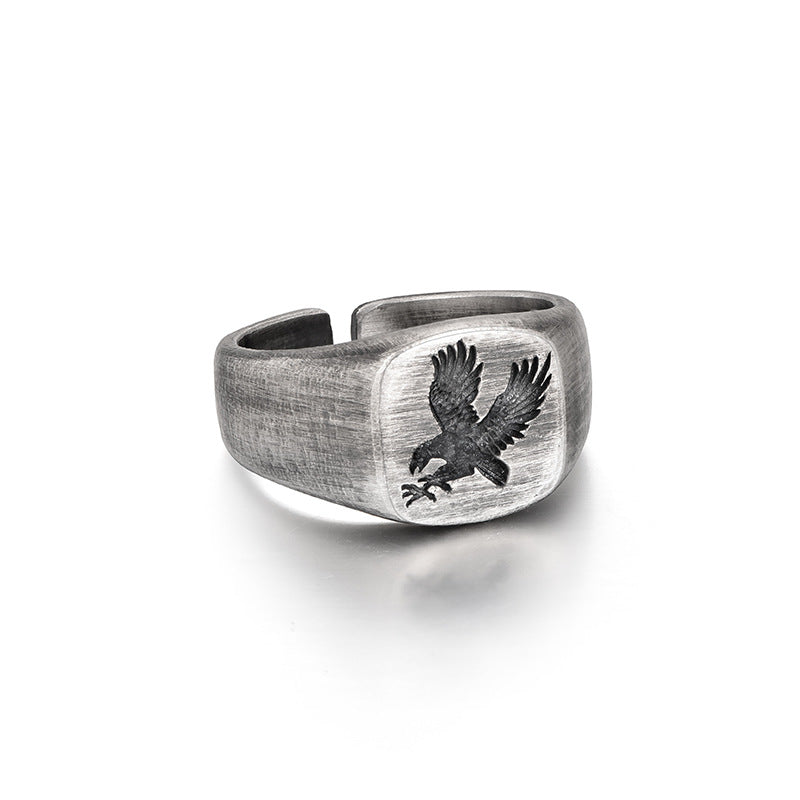 Men's Vintage Eagle Thai Silver Ring - 0 - Bijou Her -  -  - 