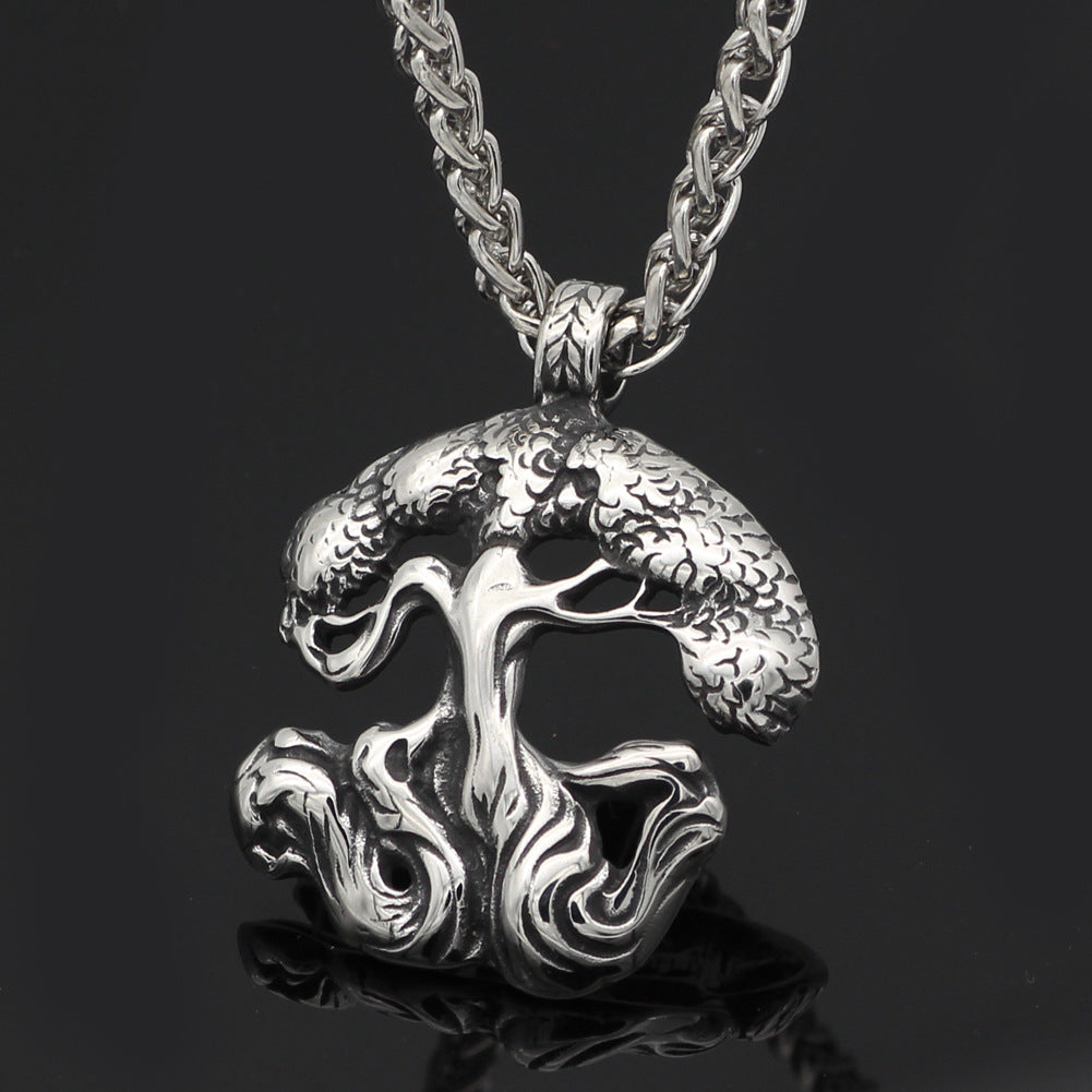 Stainless Steel Tree Of Life Titanium Steel Pendant Men's Necklace Ornament - 0 - Bijou Her -  -  - 