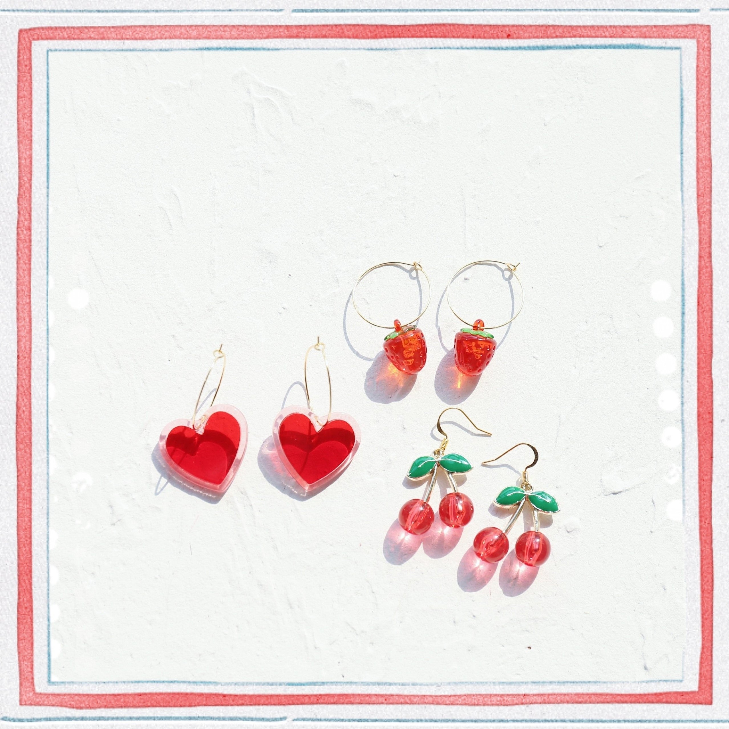 Lovely Sweet Girl Cherry Strawberry Earrings - 0 - Bijou Her -  -  - 