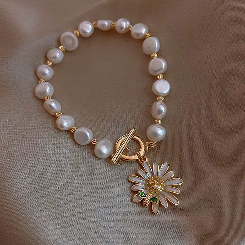 Pearl Little Daisy Bee Bracelet Girl - 0 - Bijou Her -  -  - 