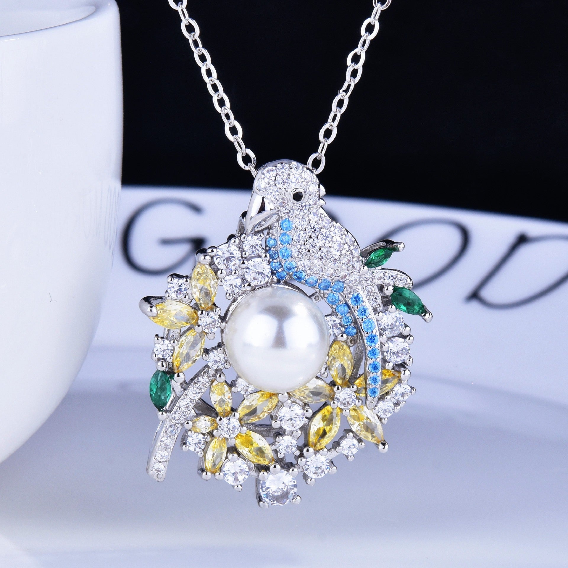 New Forest Series Xuanfeng Parrot Necklace Female - 0 - Bijou Her -  -  - 