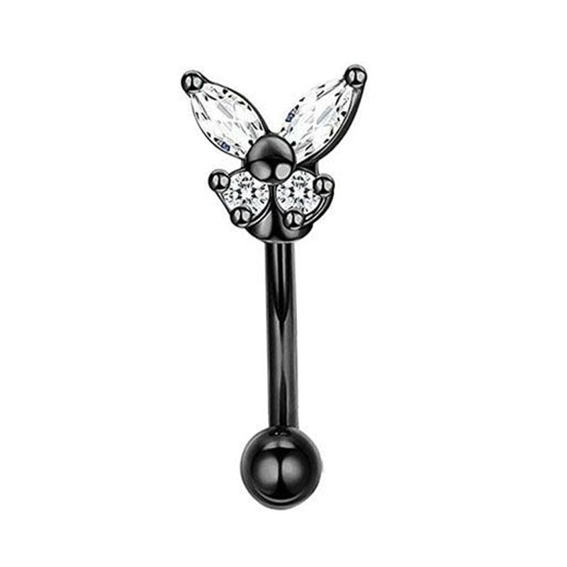 Stainless Steel Studded Butterfly Ear Bone Nail - 0 - Bijou Her - Color -  - 