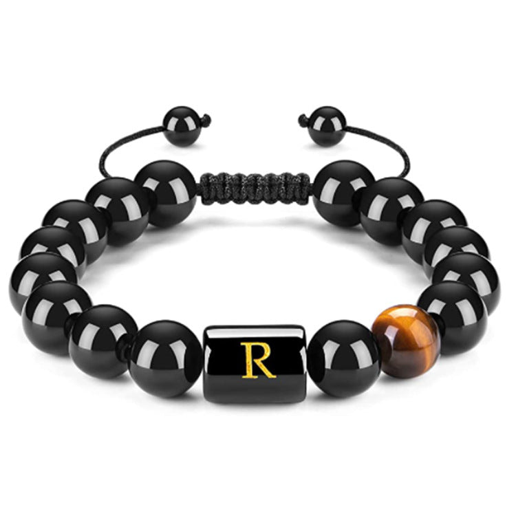 Men's Natural Black Agate Bracelet - 0 - Bijou Her - style -  - 