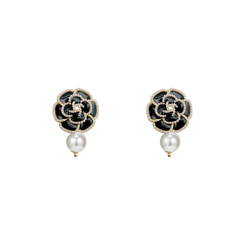 Vintage Elegant Camellia Flower Earrings Female - 0 - Bijou Her -  -  - 