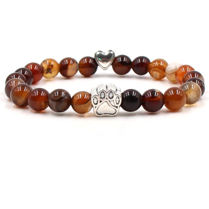 Natural Stone Tigereye Multi-color Stripe Agate Dog Hoof Bracelet - 0 - Bijou Her - Color -  - 