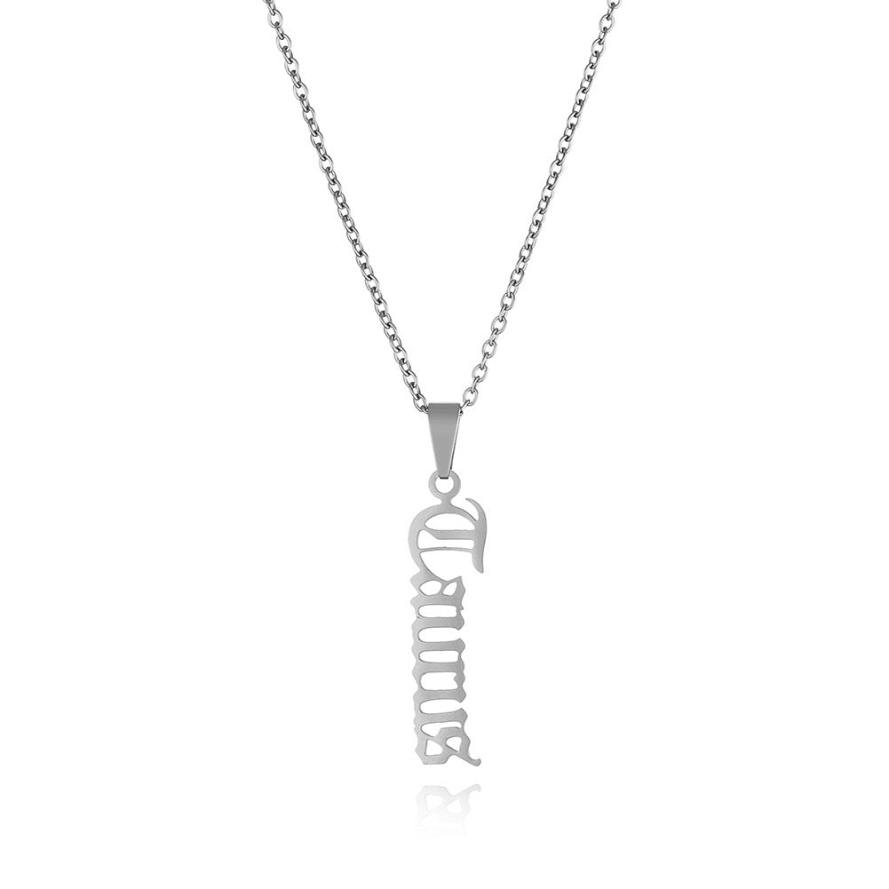 The Twelve Signs Of The Zodiac Stainless Steel Letters Of The Alphabet Pendant Necklace - 0 - Bijou Her - Color - constellation - 