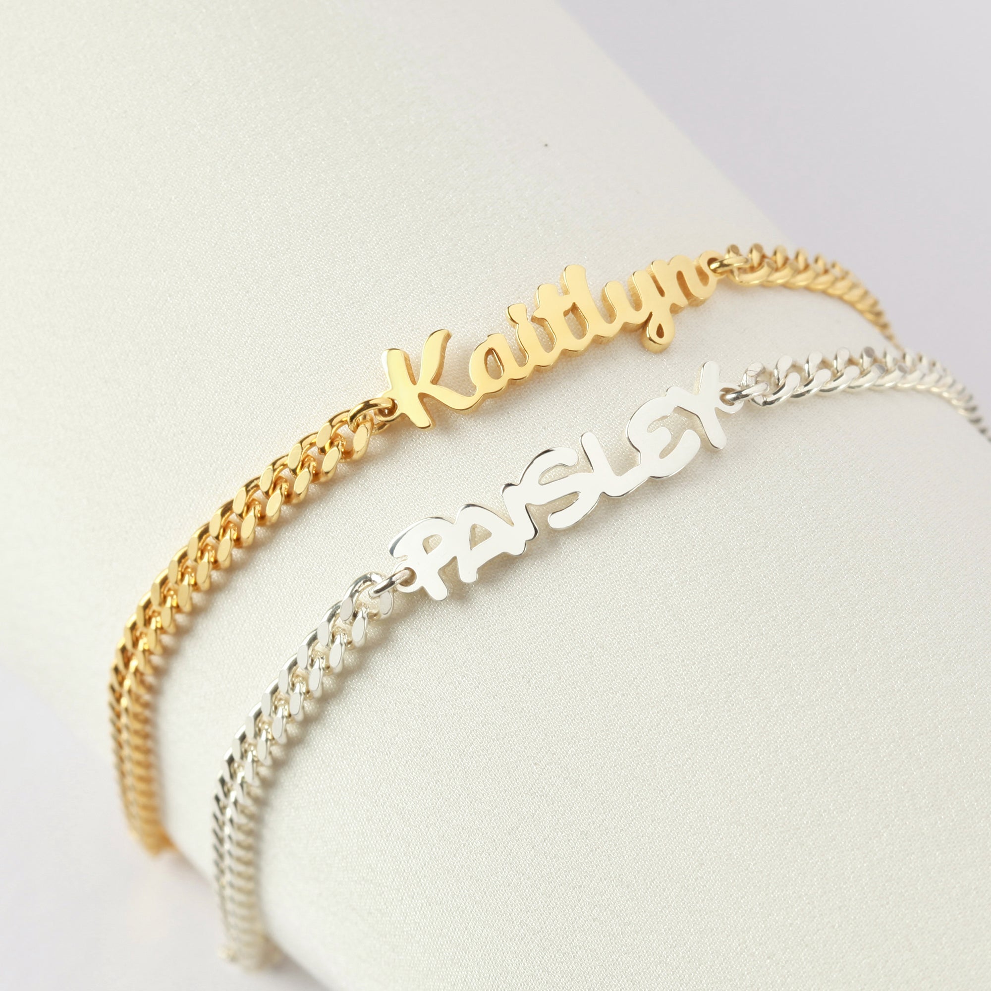 Personalized Baby Name Bracelet - 925 Sterling Silver & 18K Gold Plated Jewelry for Girls, Newborn to 12 Years - Bracelets - Bijou Her -  -  - 