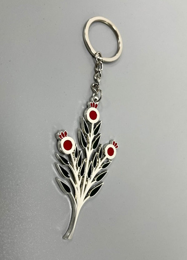 Symbolic Pomegranate Branch Keychain - Elegant Silver Design, Hypoallergenic, Made in USA - Other Accessories - Bijou Her -  -  - 