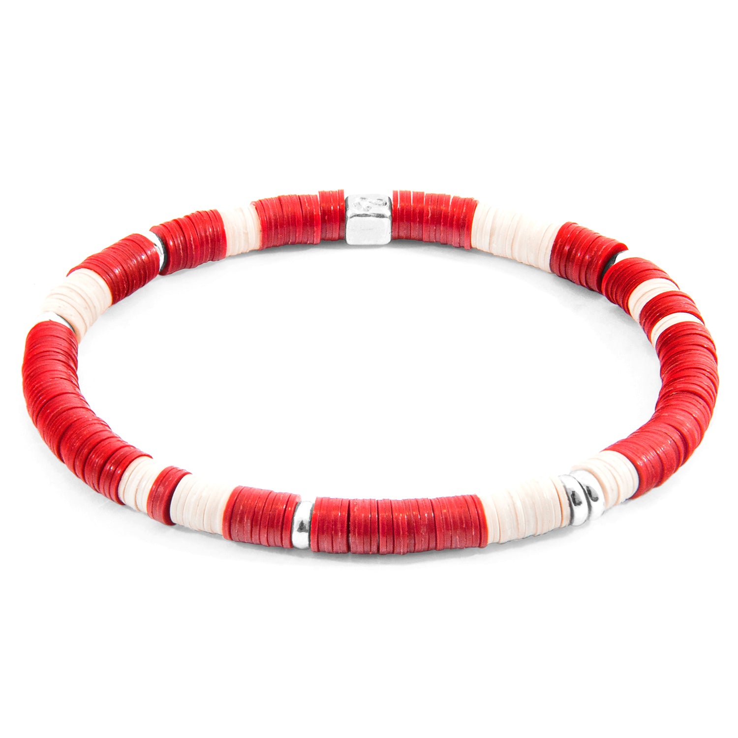 Red Malawi Silver and Vinyl Disc Beaded Bracelet - Handcrafted in Great Britain
This minimalist bracelet by ANCHOR & CREW features multicoloured vulcanite vinyl discs and solid .925 sterling silver beads on elastic nylon thread. Available in four sizes - Jewelry & Watches - Bijou Her -  -  - 