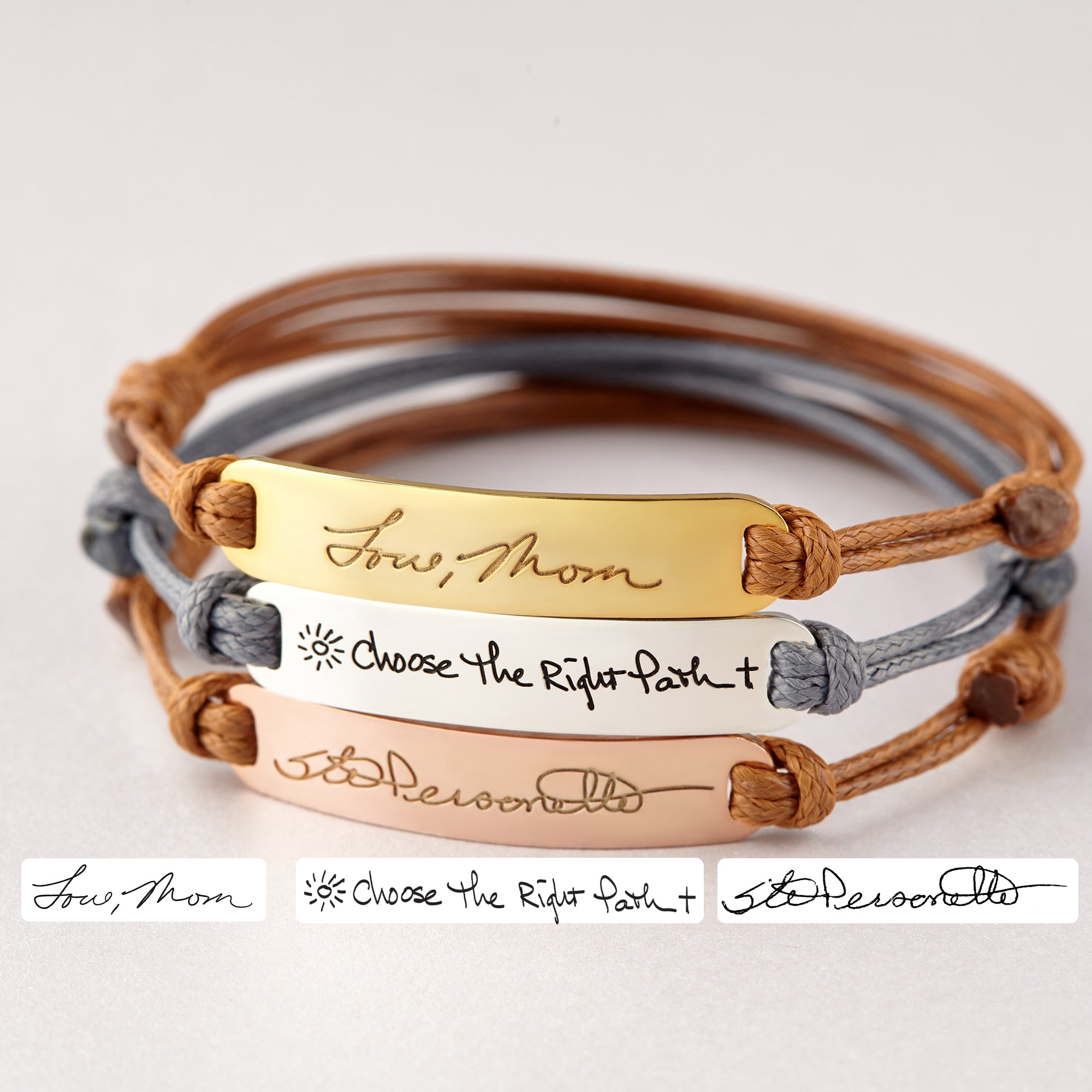 Personalized Handwriting Bracelet - Engraved Signature Jewelry - Bracelets - Bijou Her -  -  - 