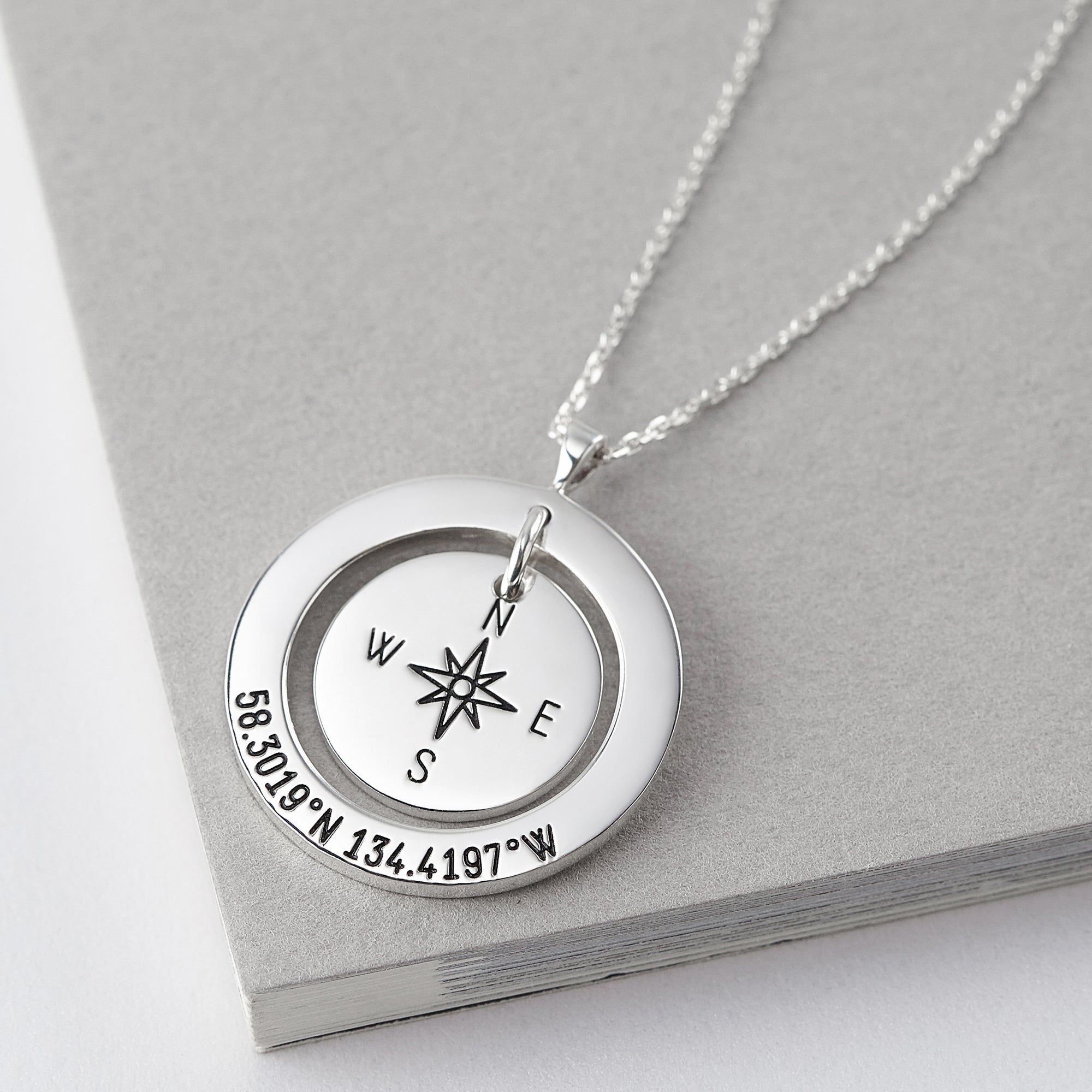 Personalized Coordinates Necklace - 925 Sterling Silver & 18K Gold Plated - Latitude Longitude Jewelry for Long Distance Gift - Necklaces - Bijou Her -  -  - 