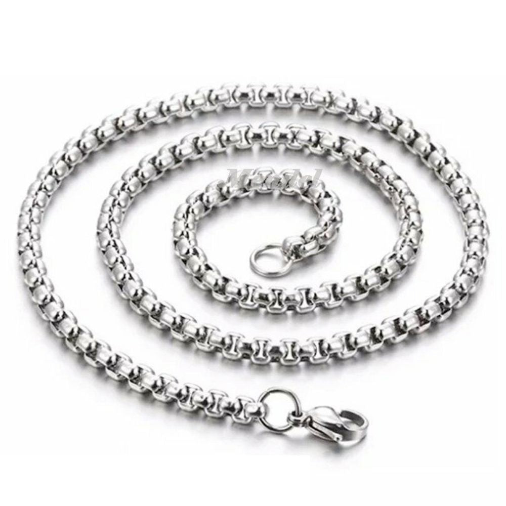 Stainless Steel Ox Head Pendant Necklace with Rope Chain - 24" Length, 1.37" Pendant Size, 24g Weight, Flannel Bag Included - Necklaces - Bijou Her -  -  - 