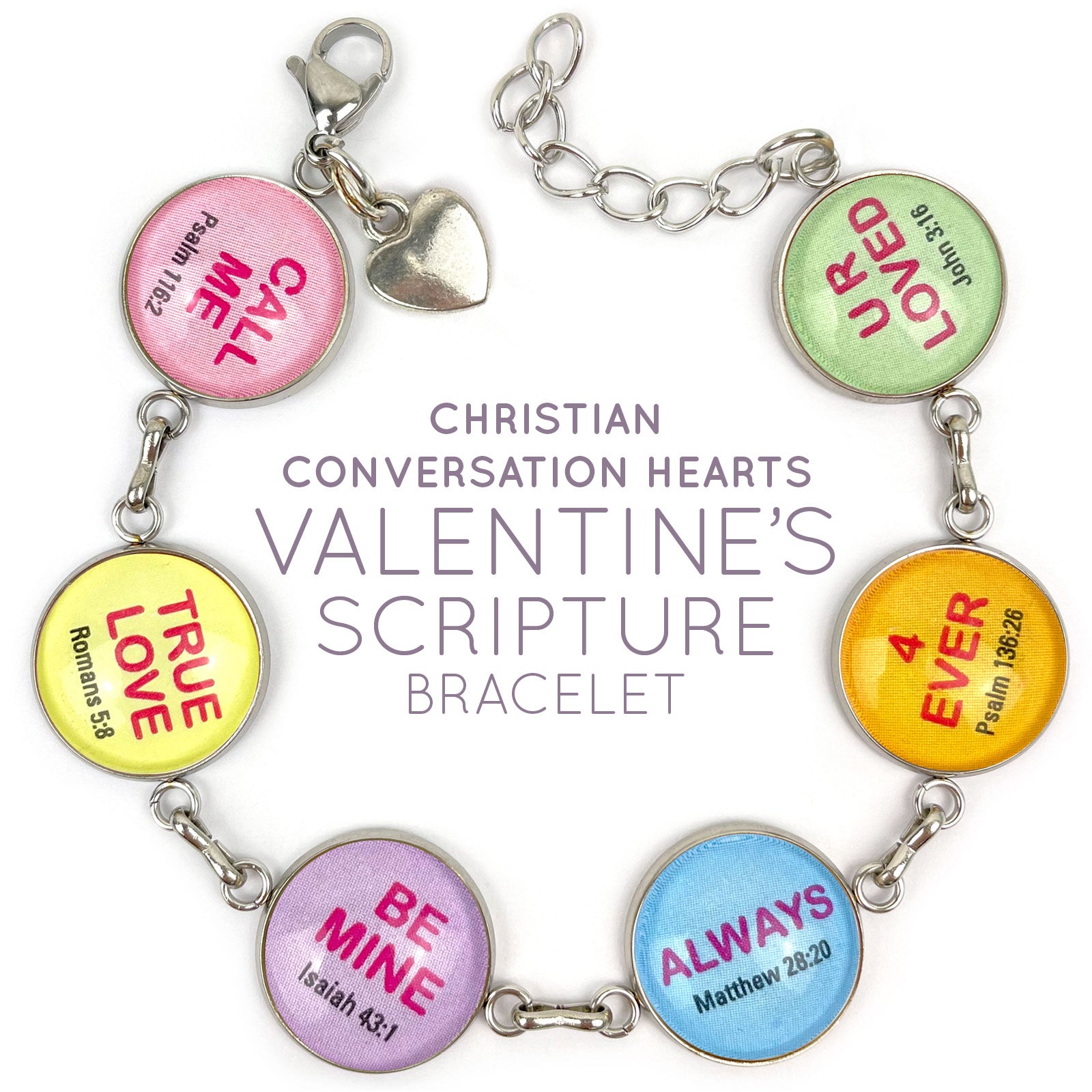 Scripture Charm Bracelet with Candy-Colored Affirmations - Handcrafted and Gift-Ready - Bracelets - Bijou Her -  -  - 