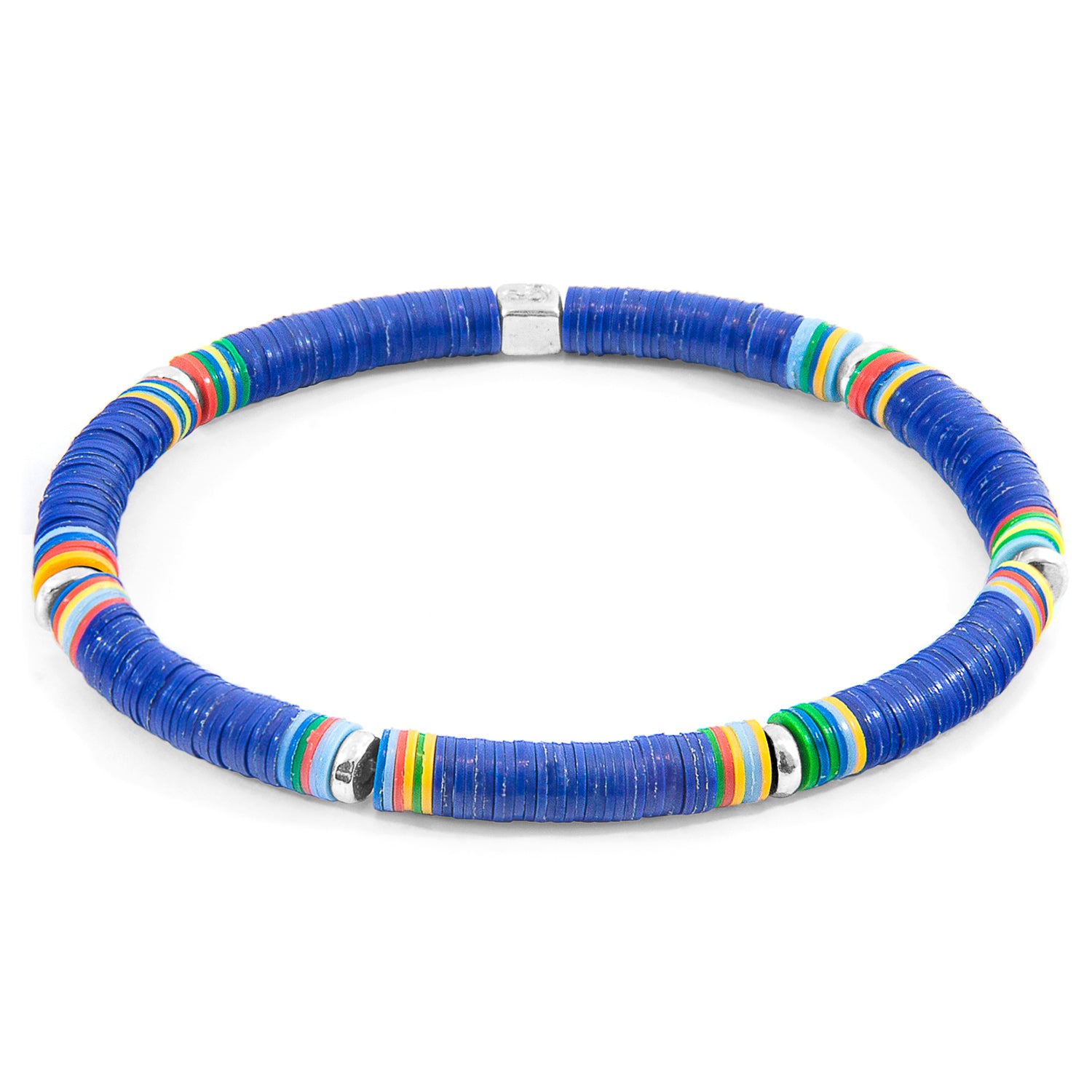 Multicoloured Vinyl and Silver Beaded Bracelet - Handcrafted in Great Britain
This minimalist bracelet by ANCHOR & CREW features 7mm vulcanite vinyl discs and solid .925 sterling silver beads, with elastic nylon thread for a comfortable fit. - Jewelry & Watches - Bijou Her -  -  - 