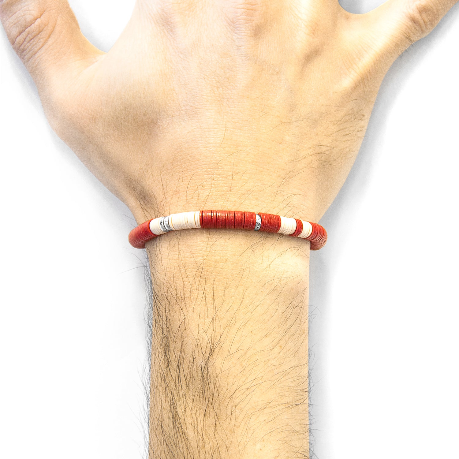 Red Malawi Silver and Vinyl Disc Beaded Bracelet - Handcrafted in Great Britain
This minimalist bracelet by ANCHOR & CREW features multicoloured vulcanite vinyl discs and solid .925 sterling silver beads on elastic nylon thread. Available in four sizes - Jewelry & Watches - Bijou Her -  -  - 