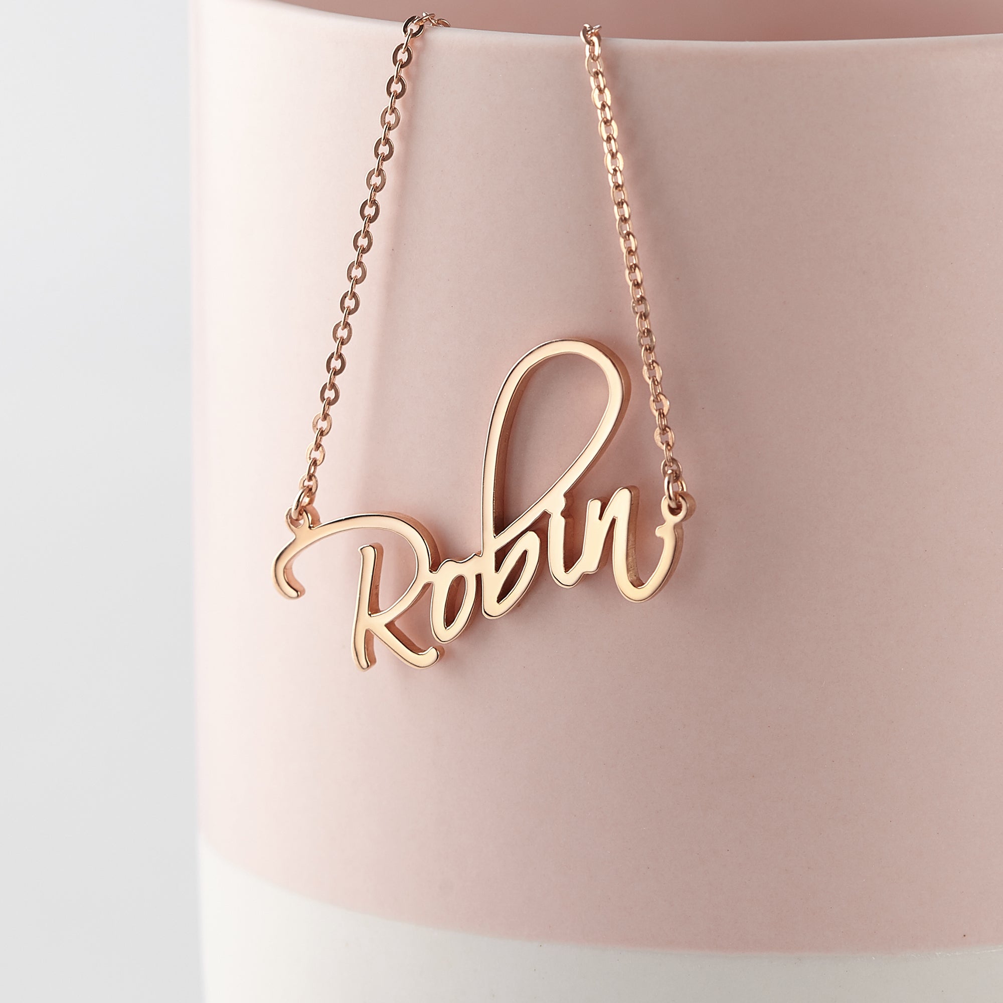 Personalized Script Name Necklace - Sterling Silver or Gold Plated Pendant and Chain, Up to 9 Characters, Gift for Her - Necklaces - Bijou Her -  -  - 