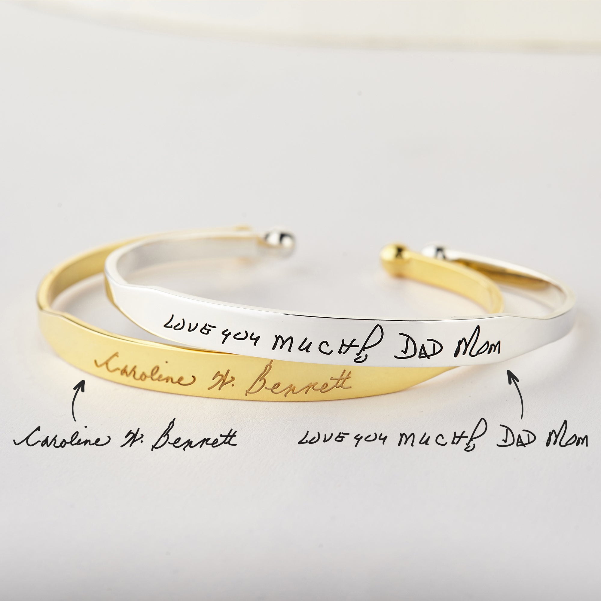Personalized Handwriting Bracelet - Sterling Silver & Gold-Plated Jewelry for Women - Bracelets - Bijou Her -  -  - 