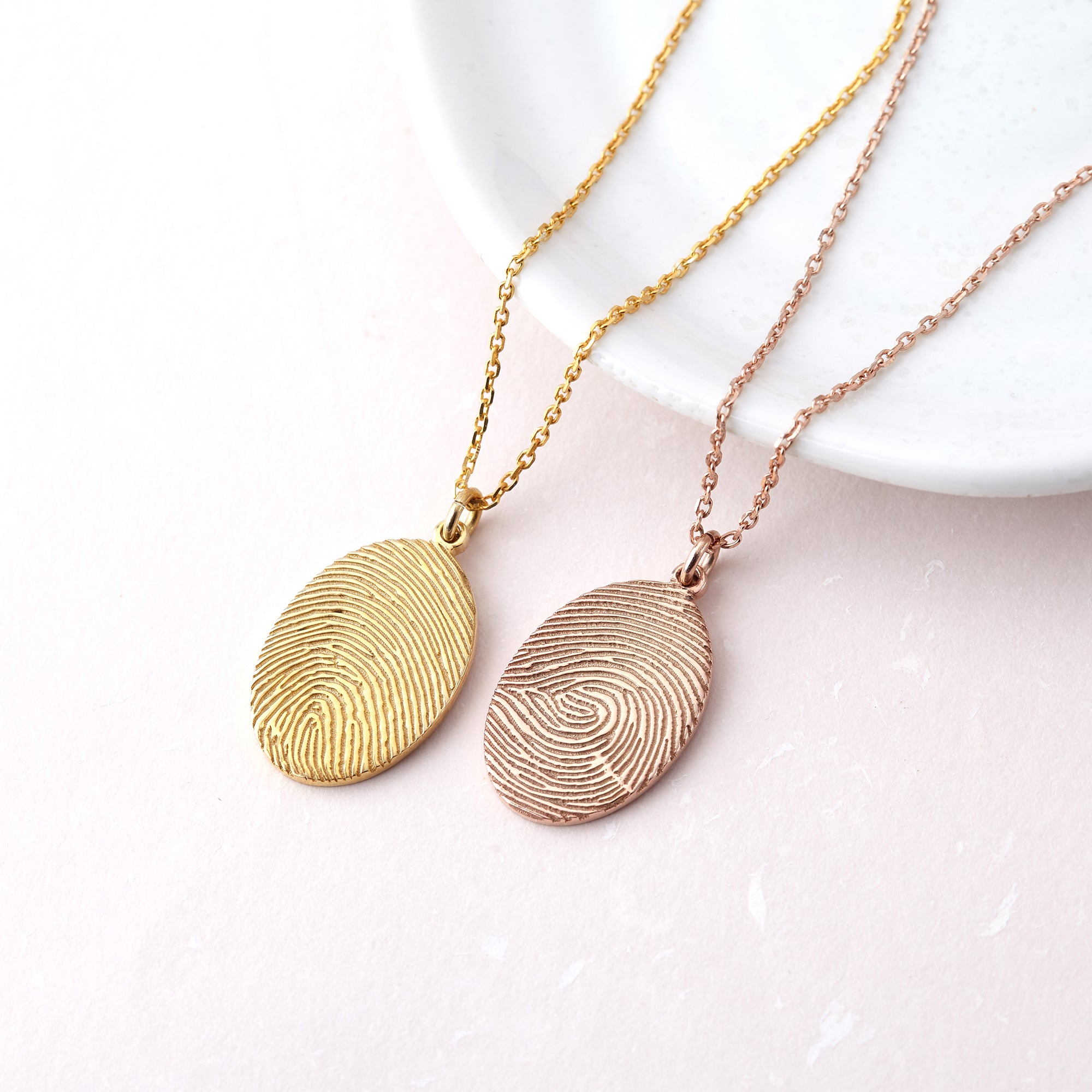 Handcrafted Fingerprint Necklace - Personalized Memorial Jewelry - Necklaces - Bijou Her -  -  - 