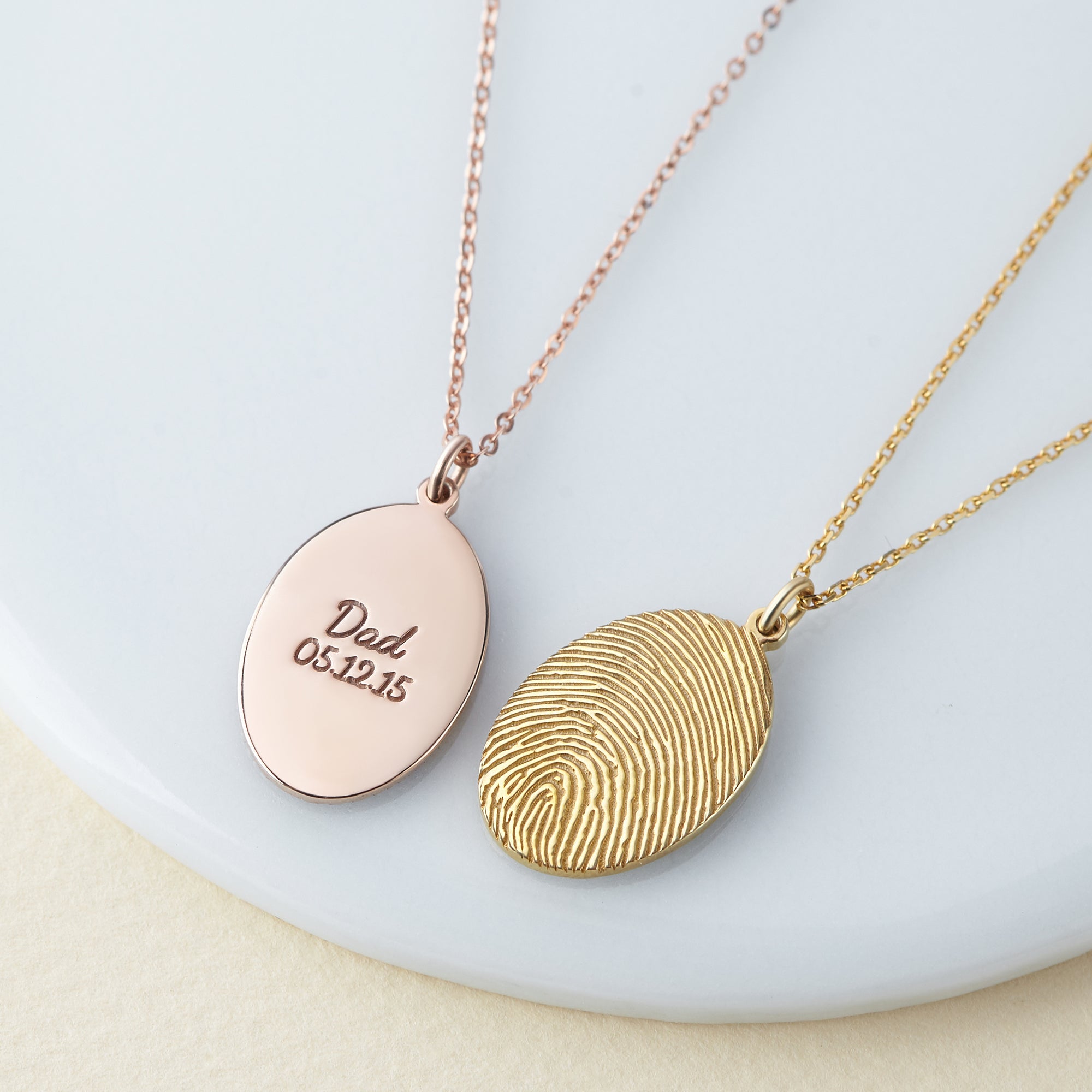 Handcrafted Fingerprint Necklace - Personalized Memorial Jewelry - Necklaces - Bijou Her -  -  - 