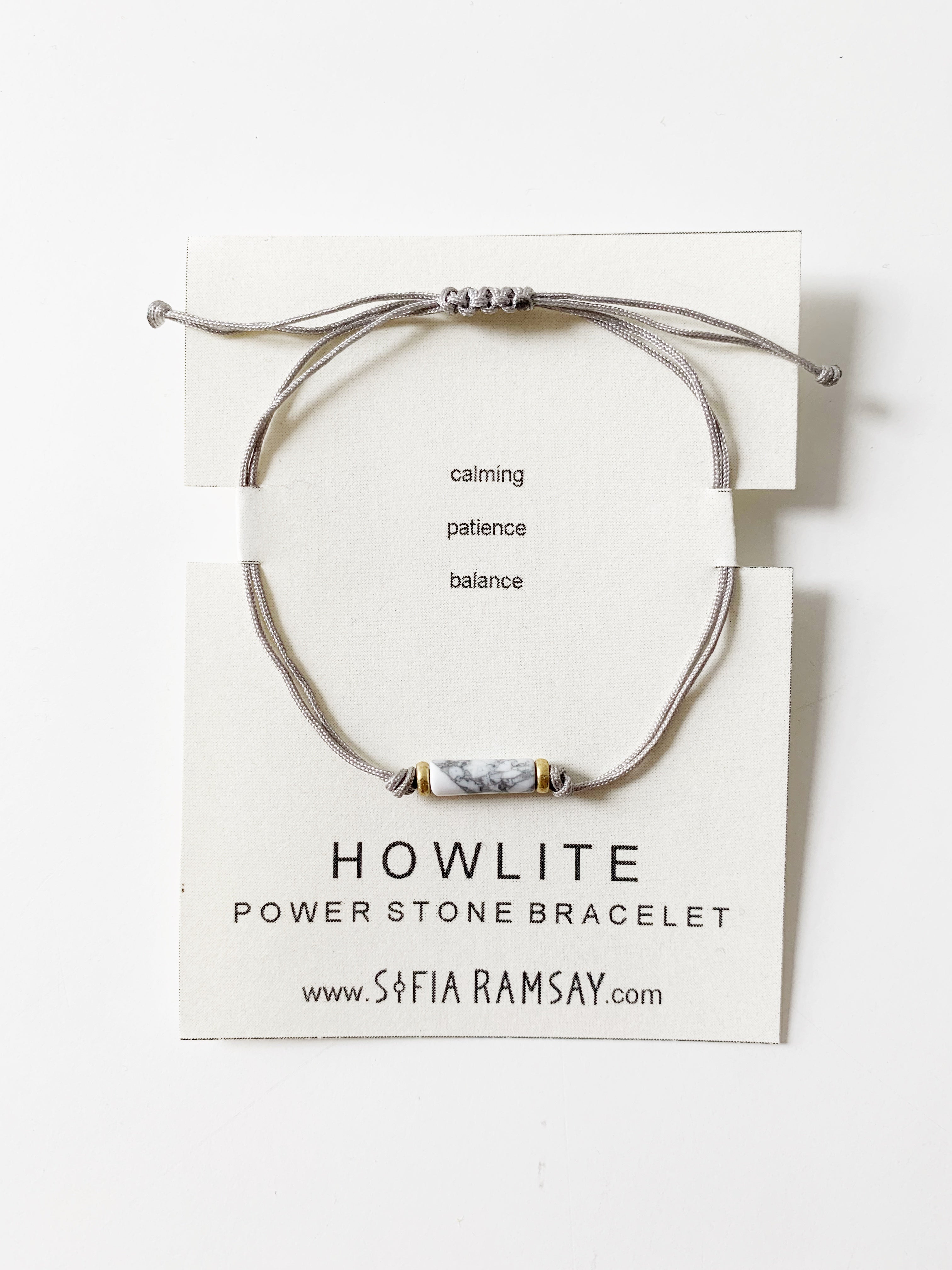 Howlite Power Stone Bracelet - Calming and Balancing Semiprecious Stone Jewelry - Jewelry & Watches - Bijou Her -  -  - 