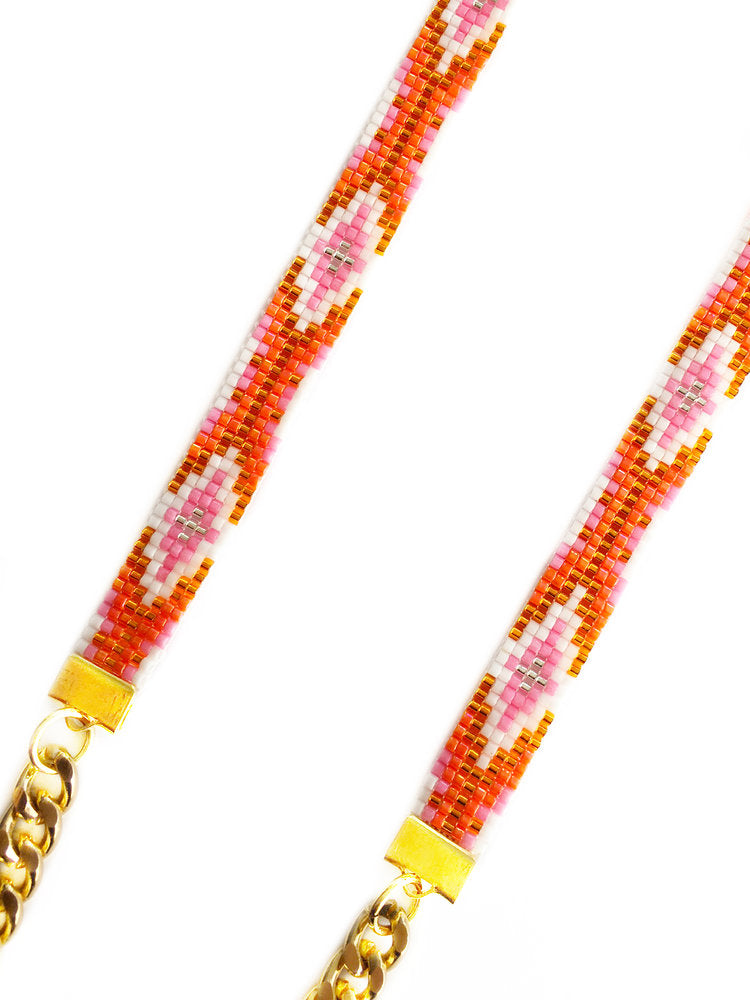 Shh by Sadie Orange Layering Necklace - Long & Shimmering - Jewelry & Watches - Bijou Her -  -  - 