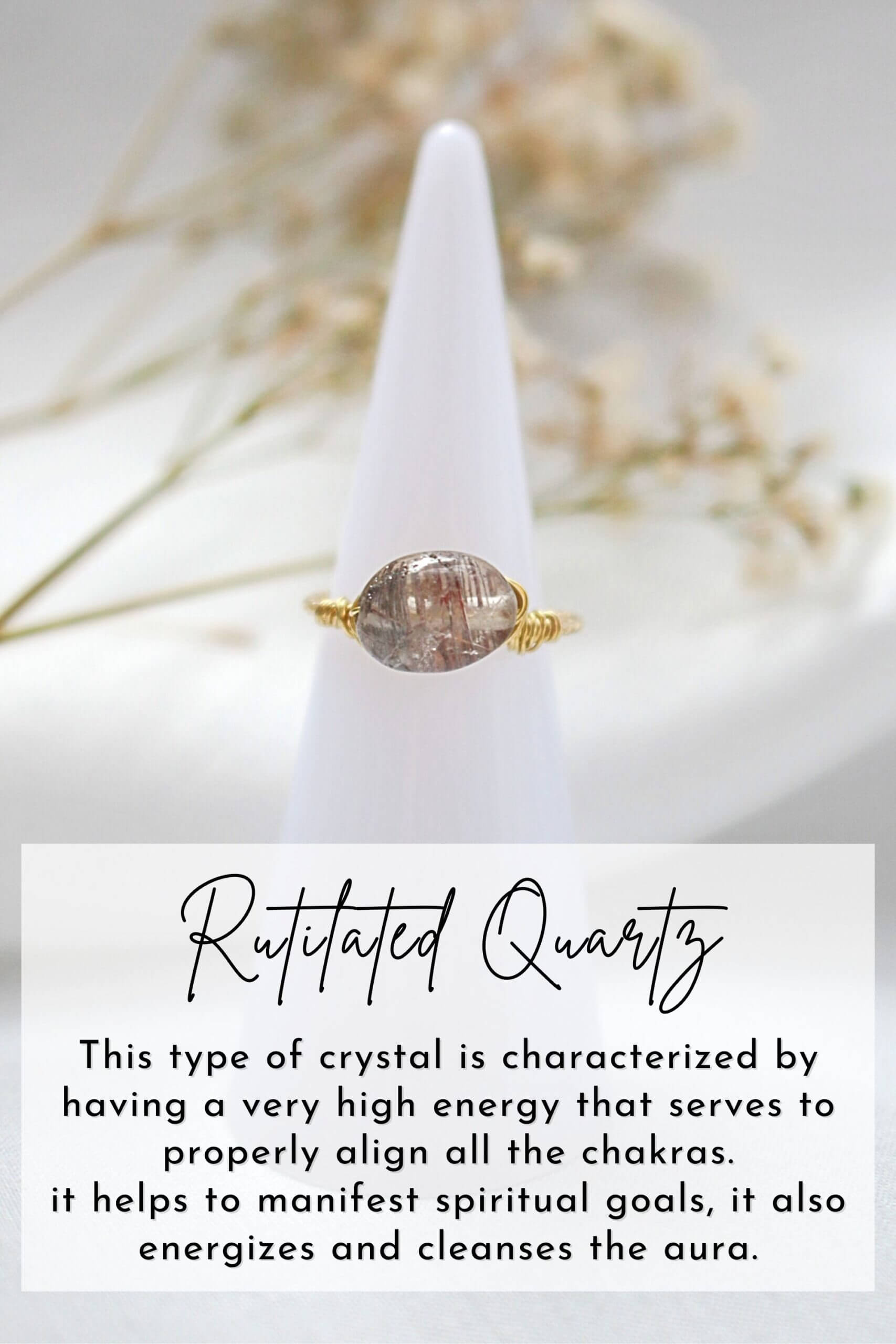 Hand Wired Natural Crystal Solitaire Ring - Adjustable and Healing Jewelry with Amethyst, Aquamarine, Citrine, and More - Rings - Bijou Her -  -  - 