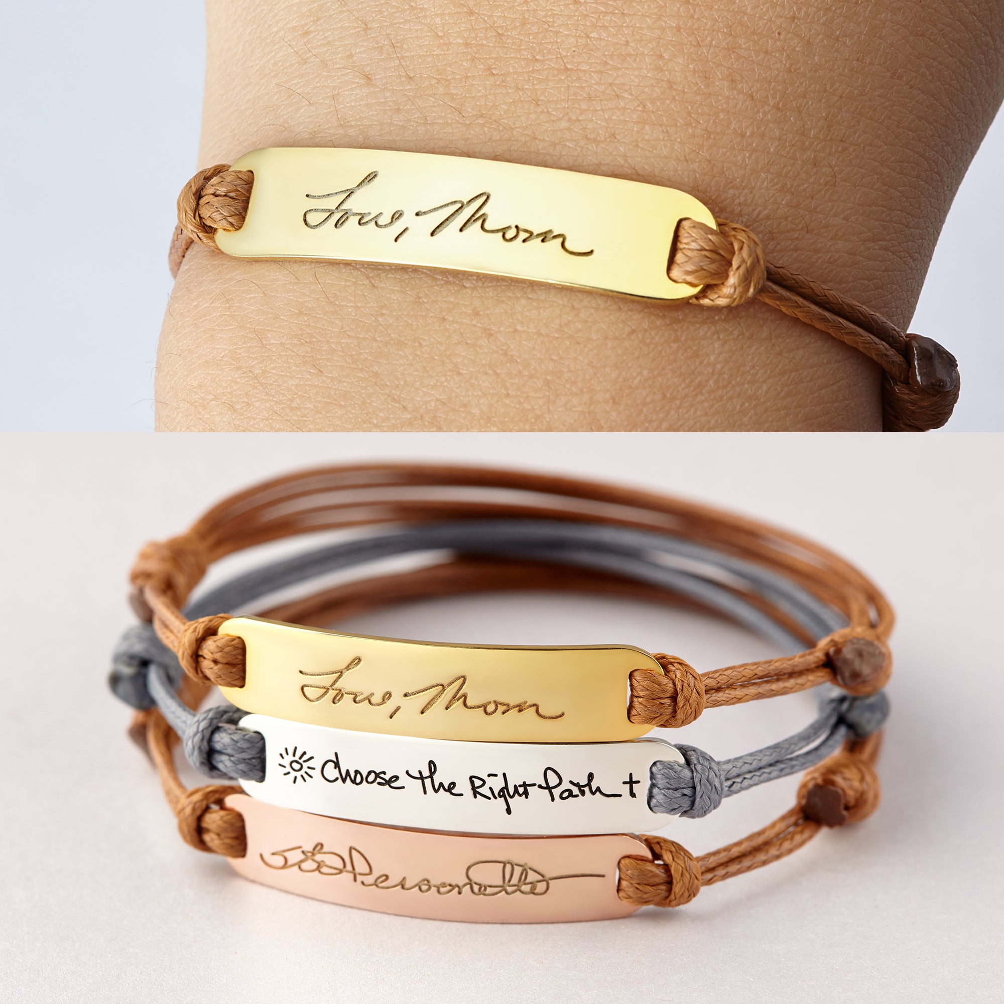 Personalized Handwriting Bracelet - Engraved Signature Jewelry - Bracelets - Bijou Her -  -  - 