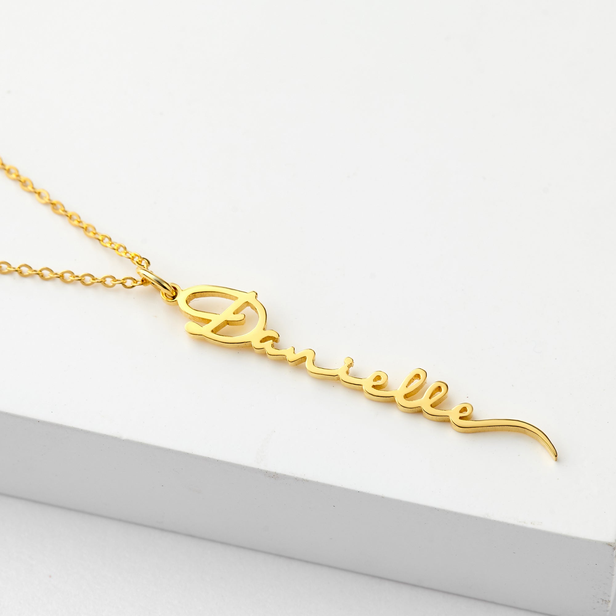 Personalized Name Necklace - Handwriting Font, Sterling Silver, Gold Plated - Gifts for Teen Girls, Daughters, Nieces - Necklaces - Bijou Her -  -  - 