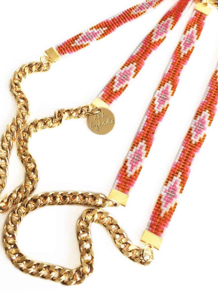 Shh by Sadie Orange Layering Necklace - Long & Shimmering - Jewelry & Watches - Bijou Her -  -  - 