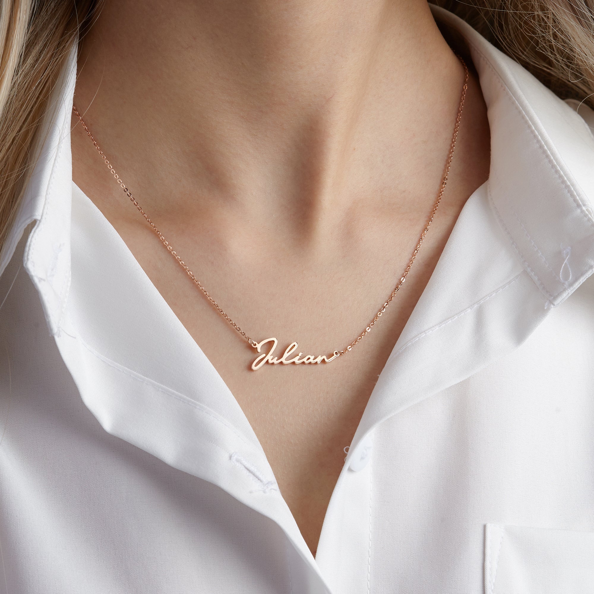 Personalized Name Necklace - Handwriting Font Jewelry for Teen Girls - Necklaces - Bijou Her -  -  - 
