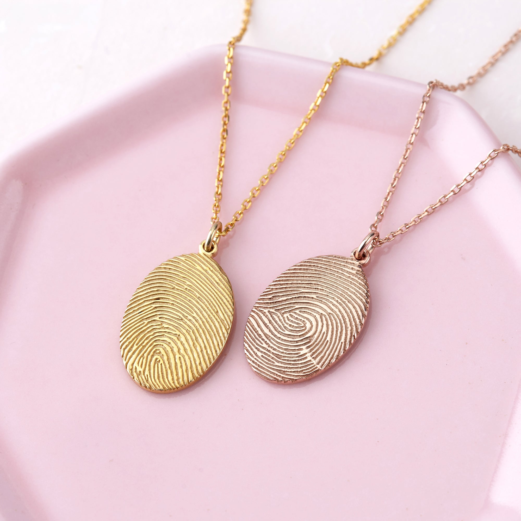 Handcrafted Fingerprint Necklace - Personalized Memorial Jewelry - Necklaces - Bijou Her -  -  - 