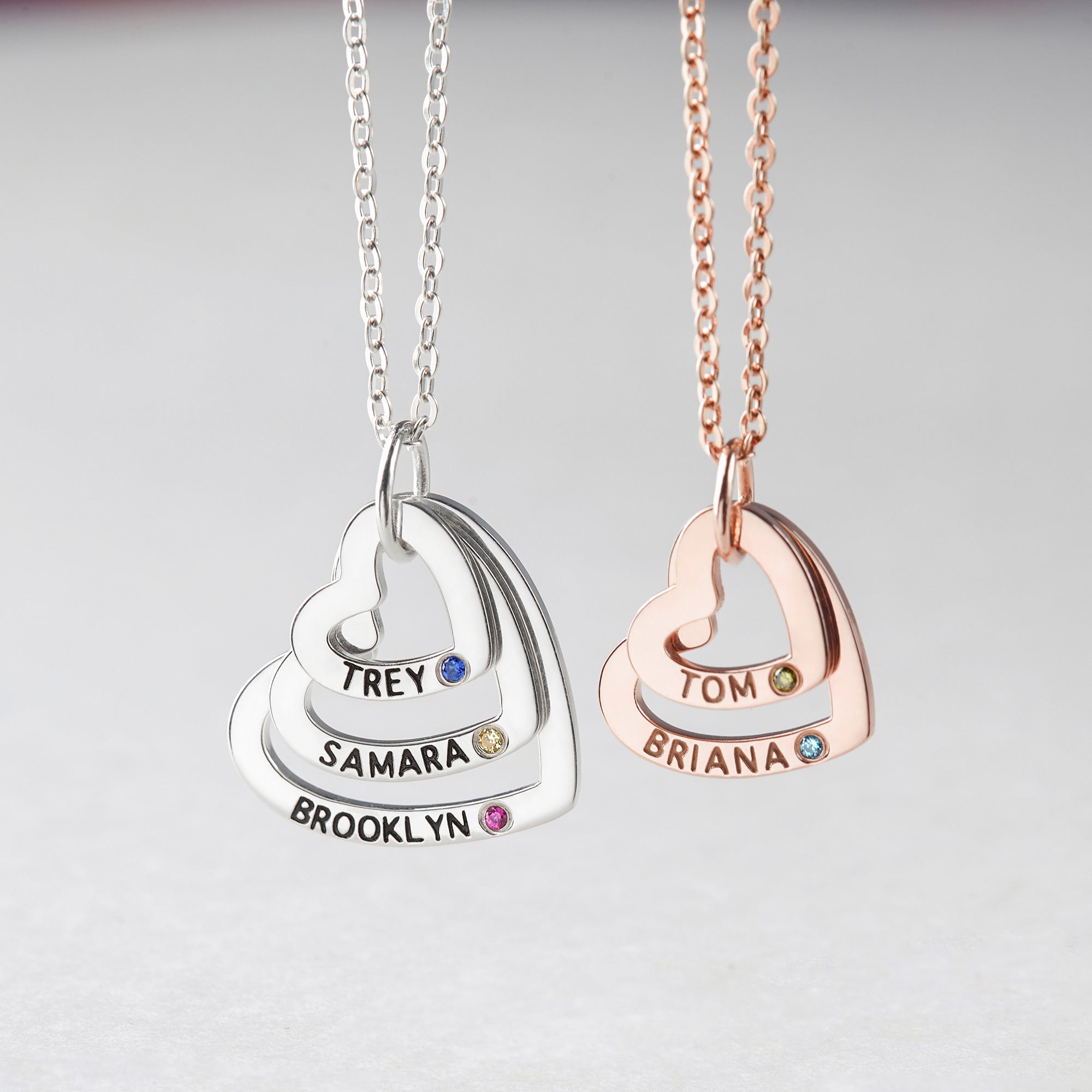 Personalized Mom Necklace with Birthstones and Kids' Names - 925 Sterling Silver and 18K Gold Plated Jewelry Gift for Grandma and Mother-in-Law on Mother's Day, Christmas, and More! - Necklaces - Bijou Her -  -  - 