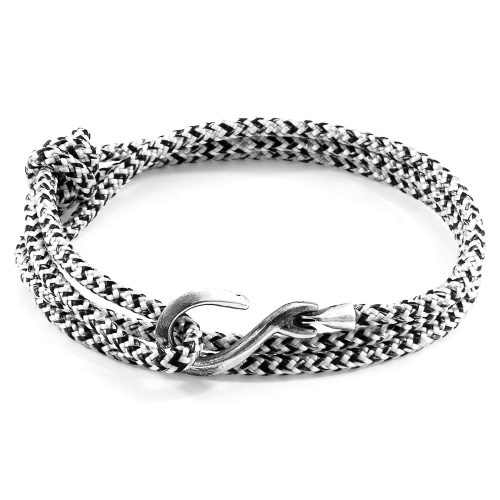 Handcrafted White Noir Heysham Silver Rope Bracelet - Modern Minimalist Style with Marine Grade Rope & Sterling Silver Hook - Jewelry & Watches - Bijou Her -  -  - 