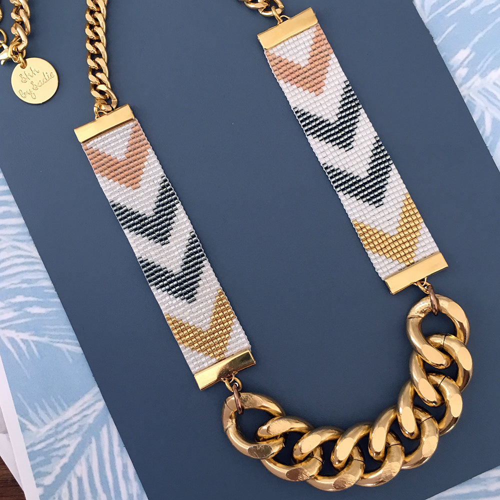 Shh by Sadie Chevron D'or Necklace - Elegant British-Made Gold Jewelry - Necklaces - Bijou Her -  -  - 