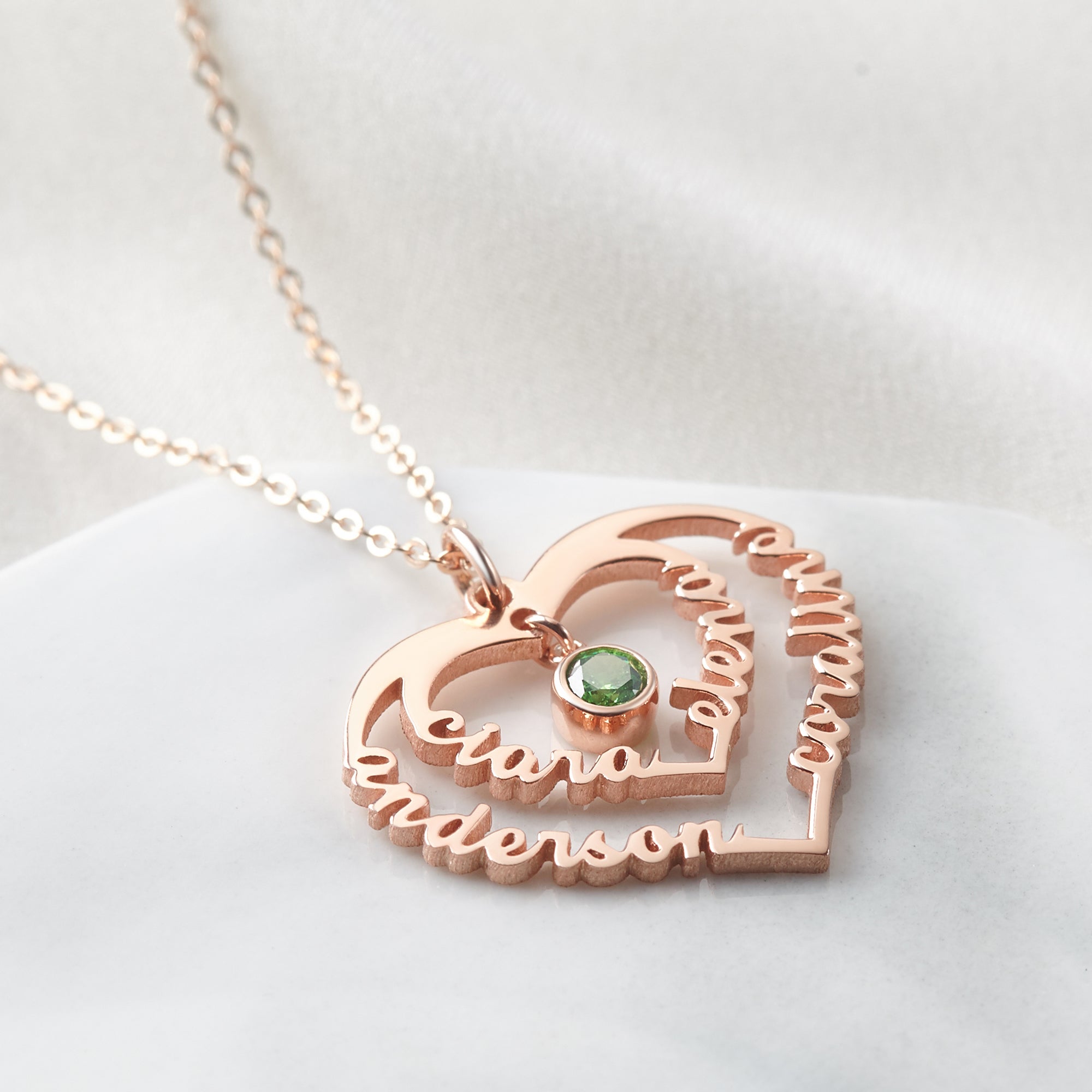 Personalized Kids Names Necklace with Birthstones - 925 Sterling Silver & 18K Gold Plated - Gift for Mom, Grandma, Nana - Necklaces - Bijou Her -  -  - 