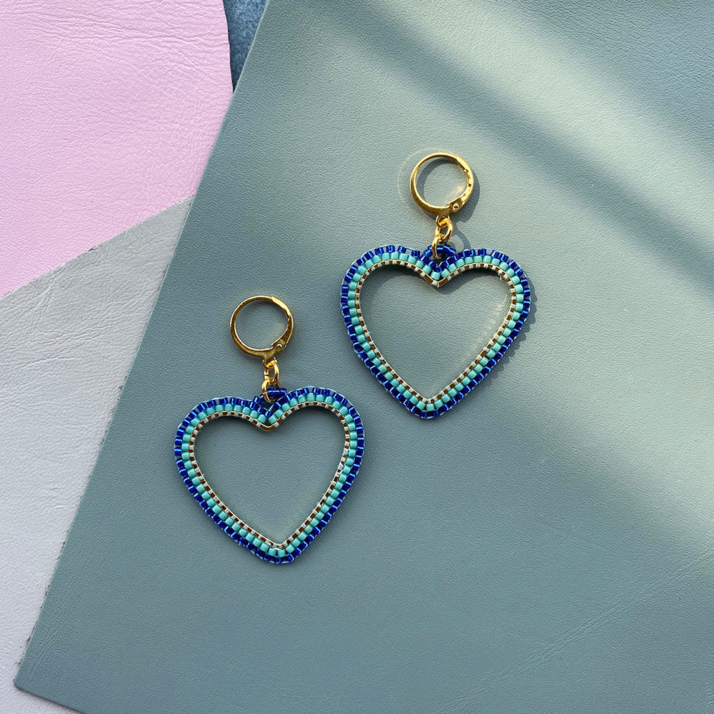 Handmade Candy Heart Hoop Earrings - Playful Statement Earrings - Earrings - Bijou Her -  -  - 