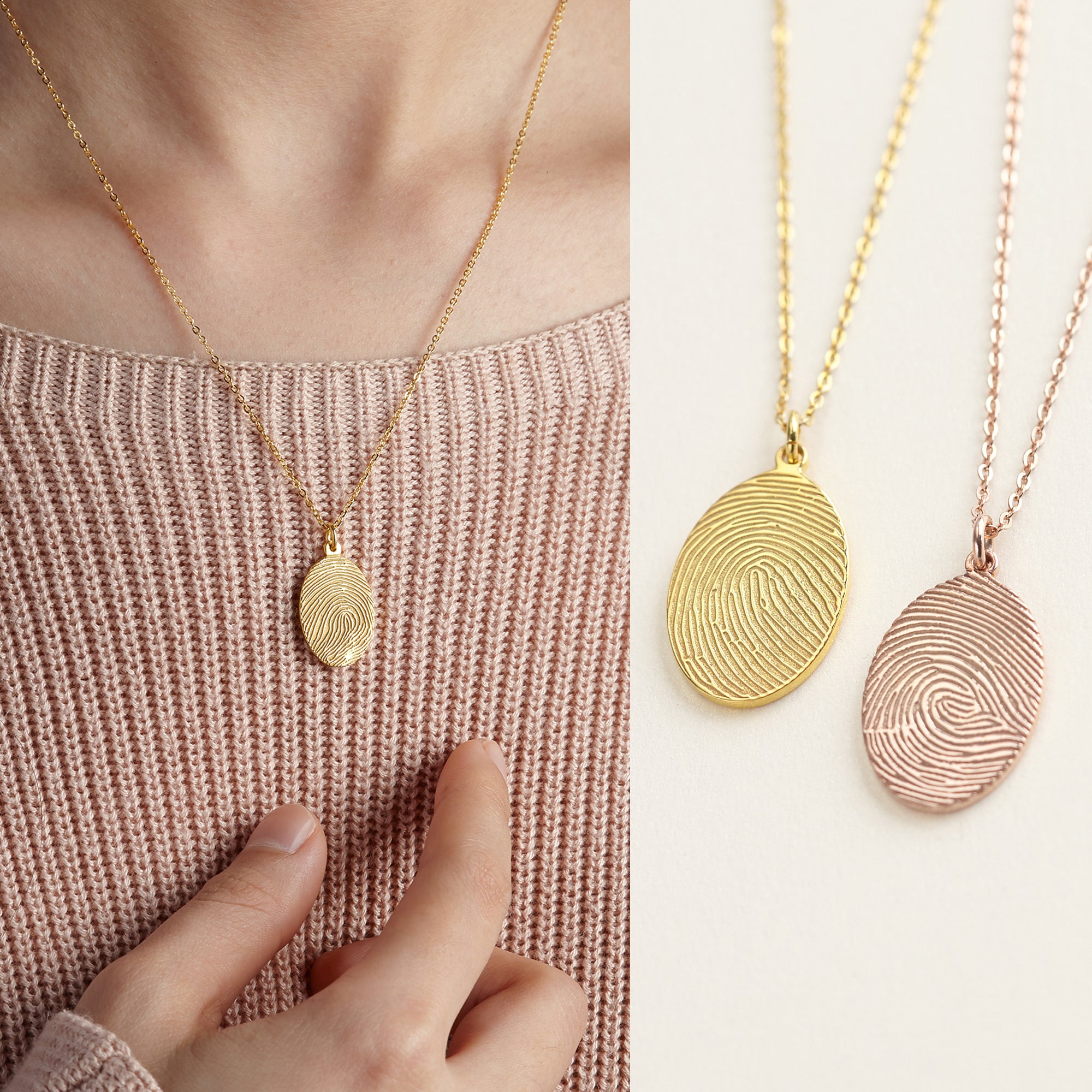 Handcrafted Fingerprint Necklace - Personalized Memorial Jewelry - Necklaces - Bijou Her -  -  - 