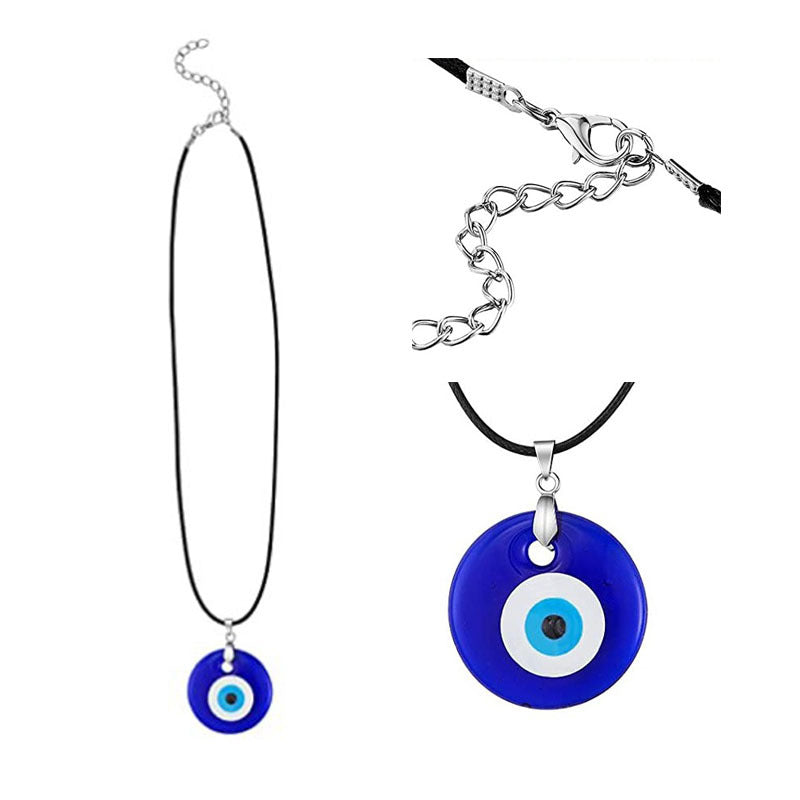 Men's And Women's Fashion Blue Devil's Eye Glass Necklace - 0 - Bijou Her -  -  - 