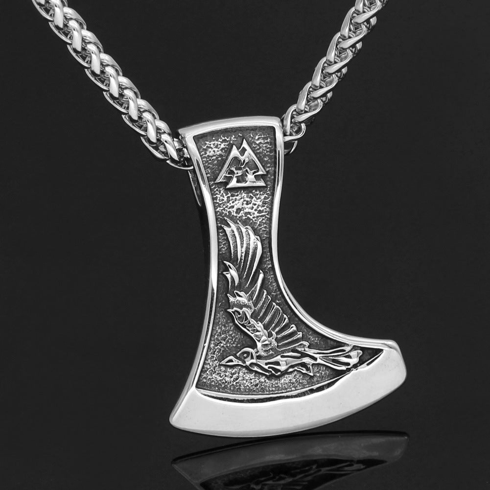 Stainless Steel Viking Aoding Trianglerow Celtic Wolf Titanium Steel Necklace - 0 - Bijou Her -  -  - 